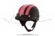 Casque Bol Demi-Jet Simili-cuir Noir / Rose style Rtro Vintage SoleX / Mobylette Motobcane / Peugeot / Vespa