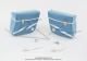 Sacoches  Chamrousse  C01 Bleues  1345  (finitions blanches) inclines - Fixation par sangles cuir - Spciales pour Mobylette Motobcane / Motoconfort / MBK 88 / 85 / 881 (la paire)