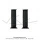 Poignes de guidon (Revtement) noires - Caoutchouc - Design  Moletage  - Domino - Lg. 120mm (la paire)