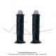 Poignes de guidon (Revtement) noires - Caoutchouc - Domino - Lg. 117mm (la paire)