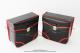 Sacoches  Prosac  P01 Noires - Finitions  liserets rouges - Coins Noirs - Fixation  crochets - Spciales pour VloSoleX (la paire)