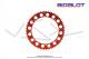 Couronne Bidalot - Aluminium 7075 Zicral - 62 dents - 415 - 8 trous - 176mm - Anodise Rouge