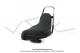 Selle Chopper Noire - srigraphie  Peugeot  blanche - dosseret Chrom - pour Peugeot 103