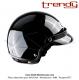 Casque Jet Noir Brillant - Trendy  Vintage T-100  - Taille M