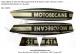Autocollants de rservoir (Monogrammes) et de bote  outils - Marrons / Dors - Officiels Motobcane - pour Mobylettes Motobcane 41 (la paire)