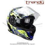 Casque Intgral - Double-cran - Bleu / Jaune - Trendy  T-602 SKIDDY   - Taille M