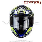 Casque Intgral - Double-cran - Bleu / Jaune - Trendy  T-602 SKIDDY   - Taille M
