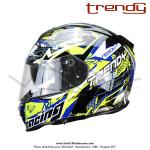 Casque Intgral - Double-cran - Bleu / Jaune - Trendy  T-602 SKIDDY   - Taille M