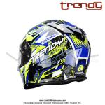 Casque Intgral - Double-cran - Bleu / Jaune - Trendy  T-602 SKIDDY   - Taille M