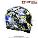 Casque Intgral - Double-cran - Bleu / Jaune - Trendy  T-602 SKIDDY   - Taille M