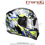 Casque Intgral - Double-cran - Bleu / Jaune - Trendy  T-602 SKIDDY   - Taille M