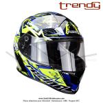 Casque Intgral - Double-cran - Bleu / Jaune - Trendy  T-602 SKIDDY   - Taille L