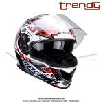 Casque Intgral - Double-cran - Blanc / Rouge / Noir - Trendy  T-602 SKIDDY   - Taille L
