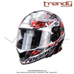 Casque Intgral - Double-cran - Blanc / Rouge / Noir - Trendy  T-602 SKIDDY   - Taille L