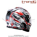 Casque Intgral - Double-cran - Blanc / Rouge / Noir - Trendy  T-602 SKIDDY   - Taille L