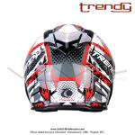 Casque Intgral - Double-cran - Blanc / Rouge / Noir - Trendy  T-602 SKIDDY   - Taille XL