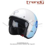 Casque Jet - cran solaire - Blanc / Bleu / Rouge verni - Trendy  T-104 HERBY   - Taille XL