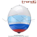 Casque Jet - cran solaire - Blanc / Bleu / Rouge verni - Trendy  T-104 HERBY   - Taille XL