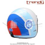 Casque Jet - cran solaire - Blanc / Bleu / Rouge verni - Trendy  T-104 HERBY   - Taille XL