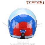 Casque Jet - cran solaire - Blanc / Bleu / Rouge verni - Trendy  T-104 HERBY   - Taille XL