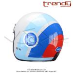 Casque Jet - cran solaire - Blanc / Bleu / Rouge verni - Trendy  T-104 HERBY   - Taille XL