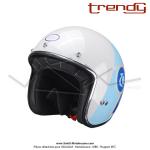 Casque Jet - cran solaire - Blanc / Bleu / Rouge verni - Trendy  T-104 HERBY   - Taille XL