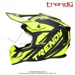 Casque Cross Noir / Jaune Fluo Mat - Trendy  T-903 LEAPER  - Taille M