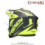 Casque Cross Noir / Jaune Fluo Mat - Trendy  T-903 LEAPER  - Taille M