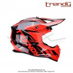 Casque Cross Noir / Rouge verni - Trendy  T-903 LEAPER  - Taille M