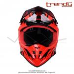 Casque Cross Noir / Rouge verni - Trendy  T-903 LEAPER  - Taille M