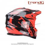 Casque Cross Noir / Rouge verni - Trendy  T-903 LEAPER  - Taille M