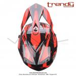Casque Cross Noir / Rouge verni - Trendy  T-903 LEAPER  - Taille M