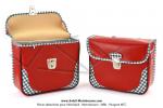 Sacoches Narbel N03 Rouge SoleX - Finitions  Vichy  Noir et Blanc - Fixation par crochets - pour SoleX Micron (la paire)