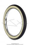 Pneu 2 1/4 x 15  flancs blanc crme  GT  VSX pour Peugeot 104 / Scoper