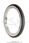 Pneu 2 1/4 x 18 (2.25-18)  flancs Blanc Crme  RAPIDO  VSX pour Mobylette Motobcane / Motoconfort / MBK 88 / 85 / 89 / 881 / 92