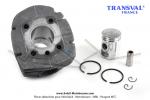 Cylindre / Piston complet - Transval - 39mm - 50cc - pour Mobylettes Motobcane Motoconfort MBK 88 / 40 / 50 (...) (AV7)