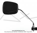 Rtroviseur trapzodal noir / Dport 130mm pour SoleX / Mobylettes Motobcane / Motoconfort / MBK / Peugeot