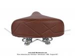 Selle marron avec 2 ressorts chroms - adaptable sur vlos / VloSoleX / Mobylettes