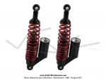 Amortisseurs rglables  gaz - ressort extrieur - Lg.330mm - Noir / Rouge - pour Mobylettes Motobcane / MBK 51 / Peugeot 103 (la paire)