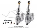 Amortisseurs rglables  gaz - ressort extrieur - Lg.285mm - Chrome / Chrome - pour Mobylettes Motobcane / MBK 51 / Peugeot 103 (la paire)