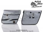 Sacoches  Chamrousse  C01 Gris mtallis  1448  - Finitions noires - Fixation par sangles cuirs - pour Mobylette Motobcane AV46 / AV49 / SP 93 / SP TT / SP 94 TT / 99Z / L75N / D75 / D52 (...) (la paire)
