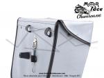 Sacoches  Chamrousse  C01 Gris mtallis  1448  - Finitions noires - Fixation par sangles cuirs - pour Mobylette Motobcane AV46 / AV49 / SP 93 / SP TT / SP 94 TT / 99Z / L75N / D75 / D52 (...) (la paire)