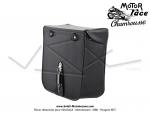 Sacoches  Chamrousse  C03 Noires - Finitions noires - Fixation par sangles cuirs - pour Mobylette Motobcane / MBK / Peugeot (tous modles) (la paire)
