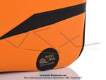 Sacoches  Chamrousse  C03 Orange Mandarine - Finitions noires - Fixation par sangles cuirs - pour Mobylette Motobcane / MBK / Peugeot (tous modles) (la paire)
