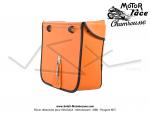Sacoches  Chamrousse  C03 Orange Mandarine - Finitions noires - Fixation par sangles cuirs - pour Mobylette Motobcane / MBK / Peugeot (tous modles) (la paire)