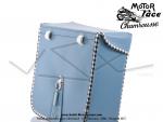 Sacoches  Chamrousse  C03 Bleu Motobcane  1345  - Finitions  Vichy  Noir et Blanc - Fixation par sangles cuirs - Spciales pour Mobylette Motobcane / MBK / Peugeot (tous modles) (la paire)