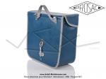 Sacoches P01 Bleues SoleX  06  - Finitions  liserets Gris clair - Coins Bleus - Fixation  crochets -  Prosac  - Spciales VloSoleX 3800 Luxe Bleu (la paire)