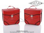 Sacoches  Prosac  P01 Rouge  02  - Finitions  liserets Noirs - Coins Rouges - Fixation  crochets - Spciales pour VloSoleX (la paire)