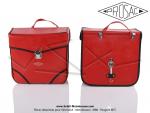 Sacoches  Prosac  P01 Rouge  02  - Finitions  liserets Noirs - Coins Rouges - Fixation  crochets - Spciales pour VloSoleX (la paire)
