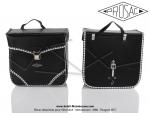 Sacoches P01 Noires - Finitions Vichy - Fixation  crochets -  Prosac  - Spciales VloSoleX (la paire)